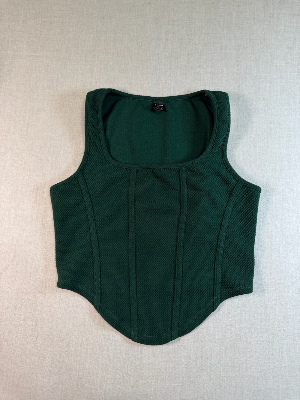 SHEIN Forest Green Fairycore Ren Faire Fitted Pointed Hem Top Size M